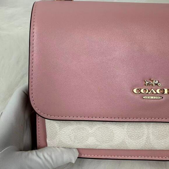 Coach Klare Crossbody Bag In Signature Canvas & Leather/Gold/Carnation CV978 - Picture 3 of 13